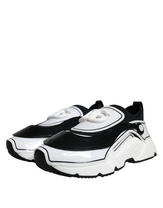 Dolce & Gabbana Weiße Schwarze Logo-Plakette Daymaster Sneakers Schuhe - Image 3