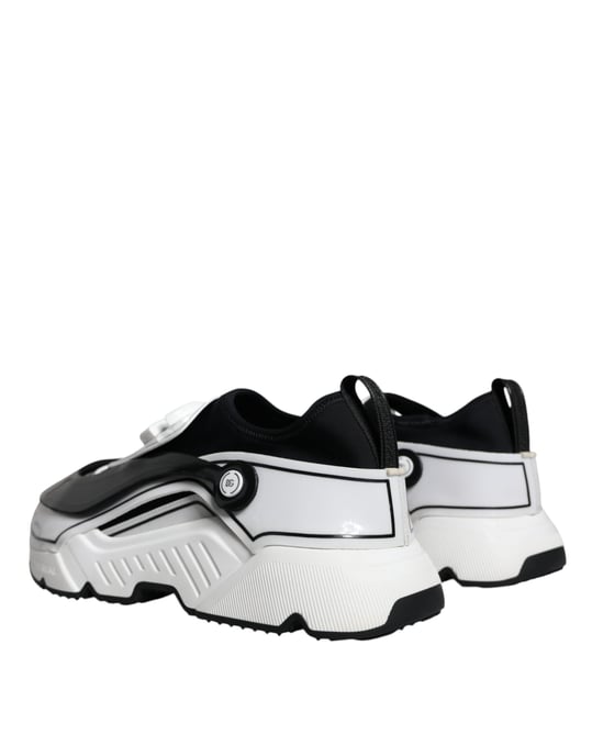 Dolce & Gabbana Weiße Schwarze Logo-Plakette Daymaster Sneakers Schuhe - Image 4