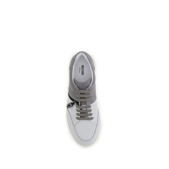 Moschino Mehrfarbige Kalbsleder Bos Taurus Low Top Sneakers - Image 4