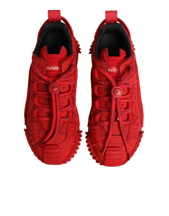 Dolce & Gabbana Rote Logo Spitzensneaker NS1 Schuhe - Image 4