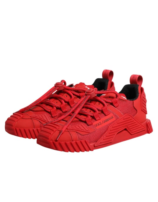Dolce & Gabbana Rote Logo Spitzensneaker NS1 Schuhe - Image 5