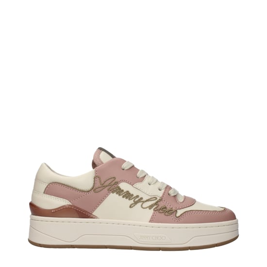 Jimmy Choo Pinke Leder Low-Top Sneaker - Image 1