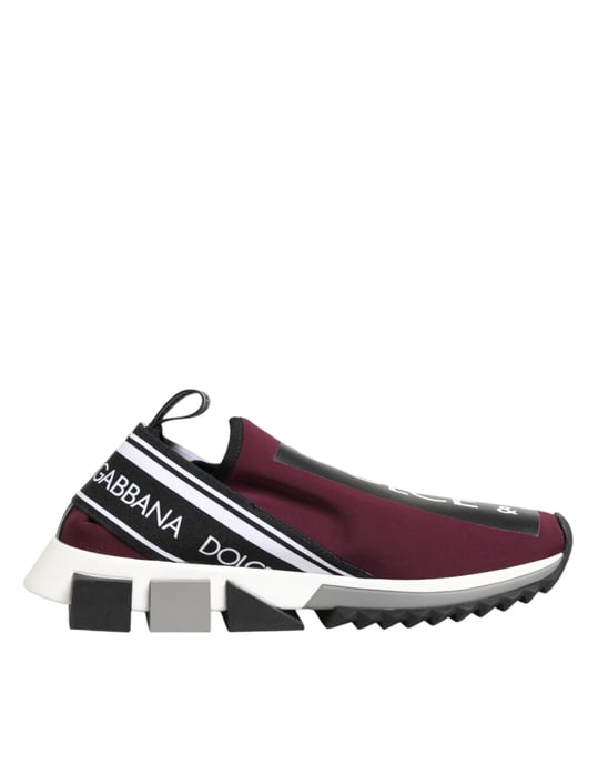 Dolce & Gabbana Weinrote Slip-On Sorrento Herren Sneakers Schuhe - Image 2