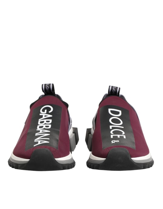 Dolce & Gabbana Weinrote Slip-On Sorrento Herren Sneakers Schuhe - Image 3