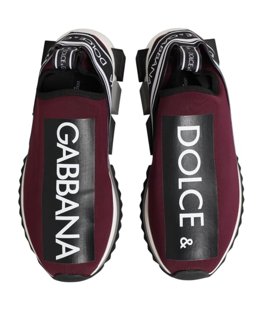Dolce & Gabbana Weinrote Slip-On Sorrento Herren Sneakers Schuhe - Image 4