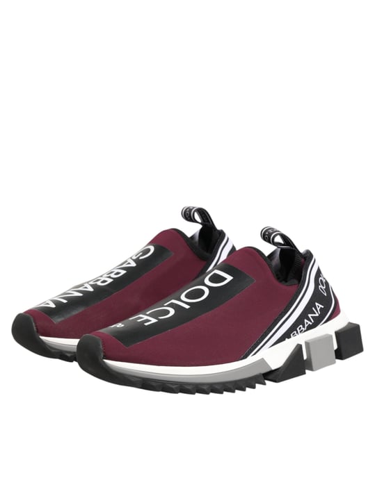 Dolce & Gabbana Weinrote Slip-On Sorrento Herren Sneakers Schuhe - Image 5