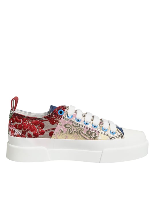 Dolce & Gabbana Mehrfarbige Patchwork Low Top Sneakers Schuhe - Image 2