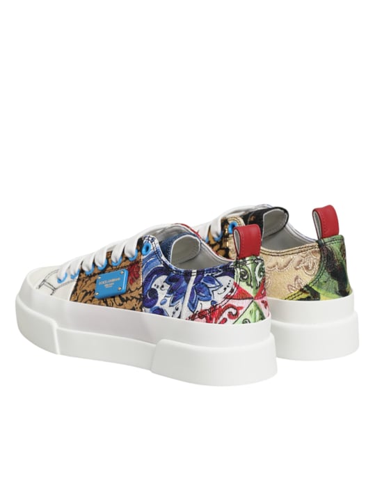 Dolce & Gabbana Mehrfarbige Patchwork Low Top Sneakers Schuhe - Image 6