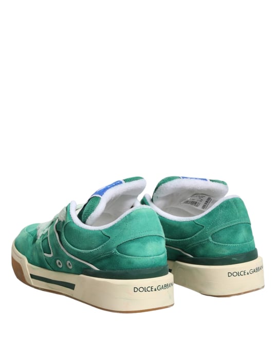 Dolce & Gabbana Grüne Wildleder Neue Roma Niedrigschnitt Sneaker Schuhe - Image 6