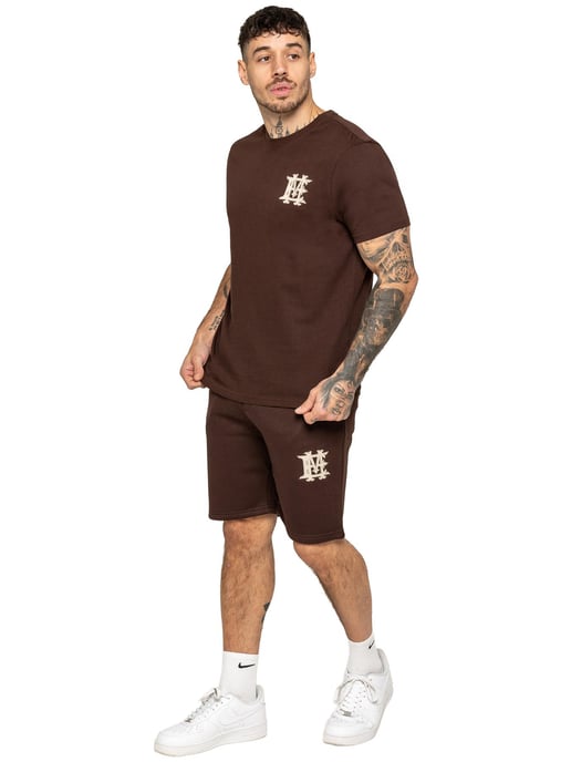 Enzo Milano | Herren Applikation Emblem T-Shirt und Shorts Set - Image 2