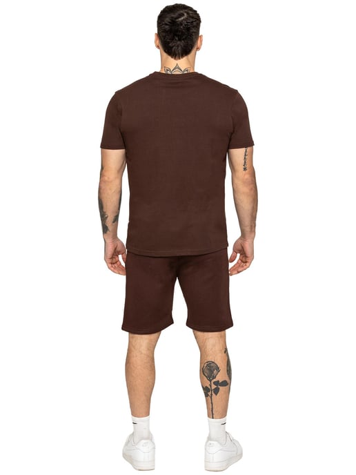Enzo Milano | Herren Applikation Emblem T-Shirt und Shorts Set - Image 3