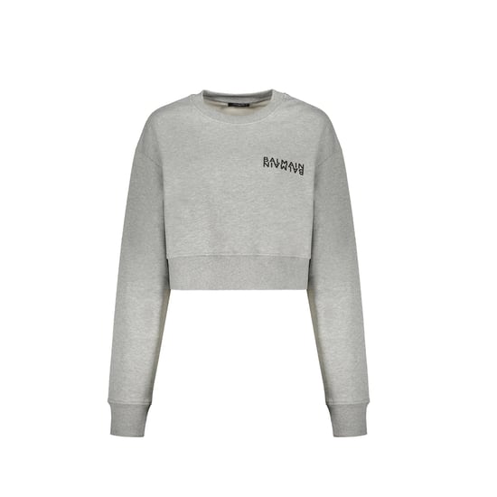 Balmain Cropped Logo Sweatshirt - Image 1