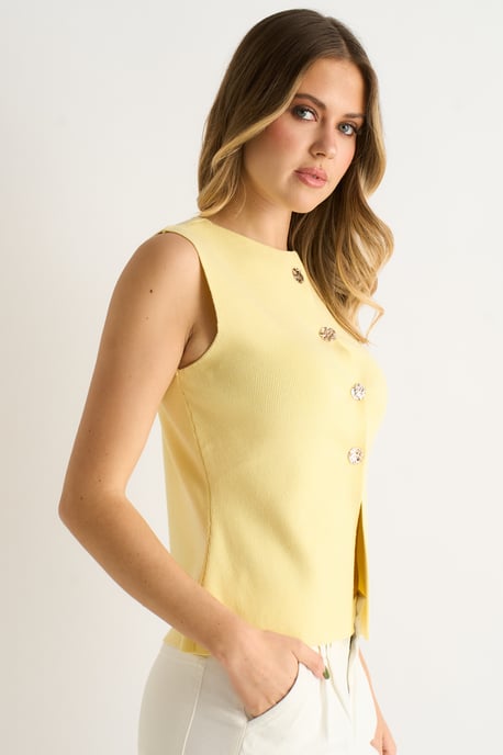 Lemon Knopfleiste Kompakt Strickweste - Image 3
