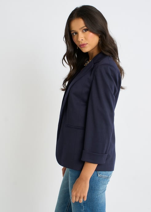 Marineblaue Ponte Edge to Edge Jacke - Image 3