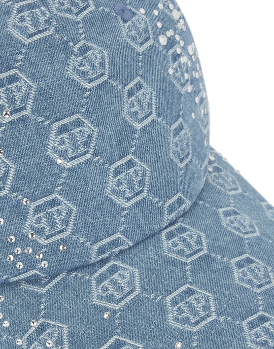 Denim Baseball Cap Monogram Strass - Image 2