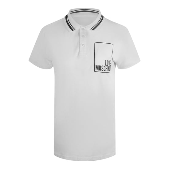 Love Moschino Poloshirt Mit Kleinem Box-logo, Weiß - Image 1