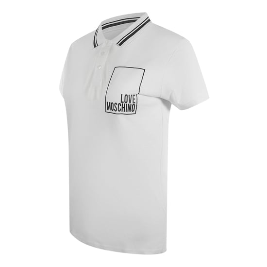 Love Moschino Poloshirt Mit Kleinem Box-logo, Weiß - Image 2