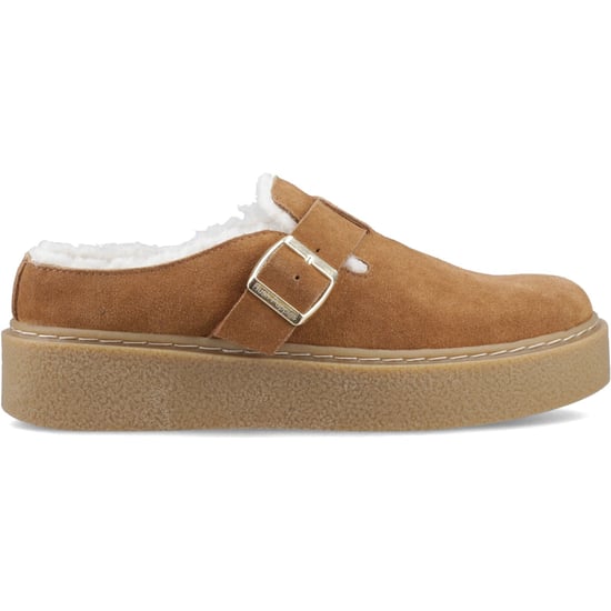 Hush Puppies Blanche Fleece Damen-Mules Sandalen Beige - Image 1