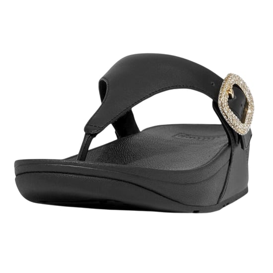 Fit Flop - "Lulu" Kristallstein Schnalle Sandalen für Damen, Leder (Schwarz) - Image 2