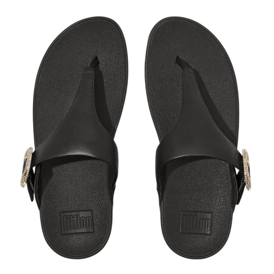 Fit Flop - "Lulu" Kristallstein Schnalle Sandalen für Damen, Leder (Schwarz) - Image 3