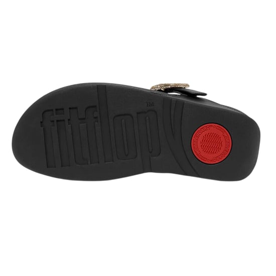 Fit Flop - "Lulu" Kristallstein Schnalle Sandalen für Damen, Leder (Schwarz) - Image 4