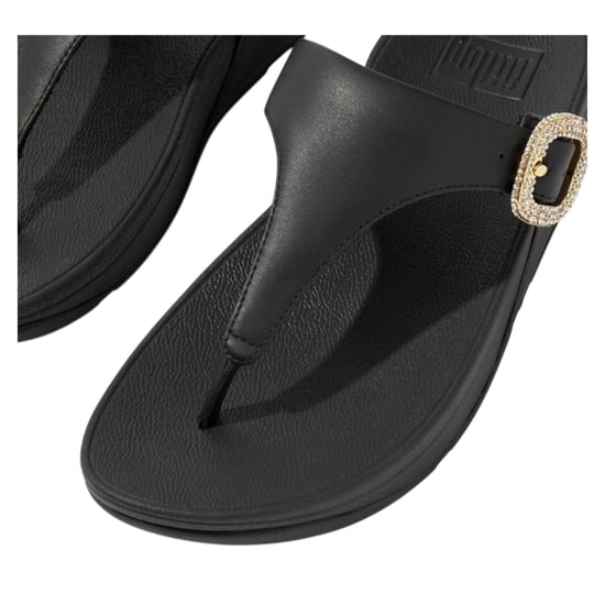 Fit Flop - "Lulu" Kristallstein Schnalle Sandalen für Damen, Leder (Schwarz) - Image 5