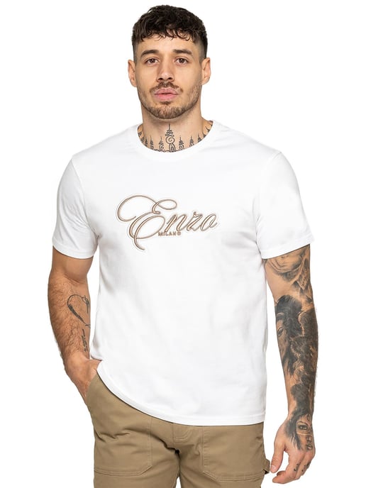 Enzo Milano | Herren Applikation Logo T-Shirt - Image 1
