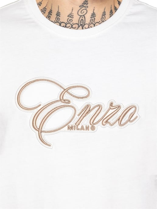 Enzo Milano | Herren Applikation Logo T-Shirt - Image 2