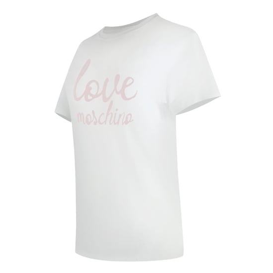 Moschino T-shirt Mit Auffälligem Pinkfarbenem Logo - Image 2
