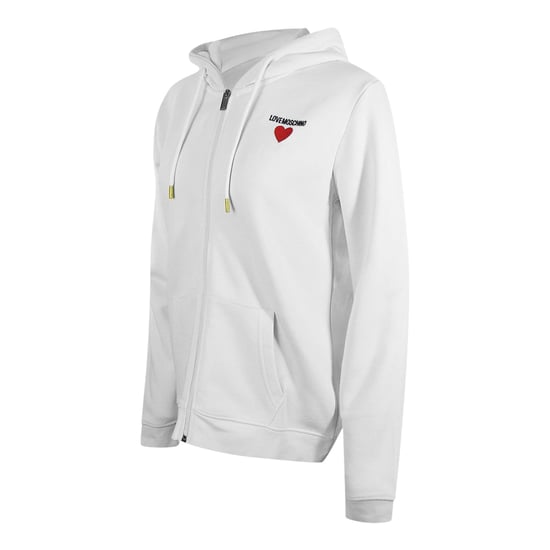 Love Moschino Kapuzenpullover Mit Kleinem, Auffälligem Herzlogo, Weiß, Mit Reißverschluss - Image 2