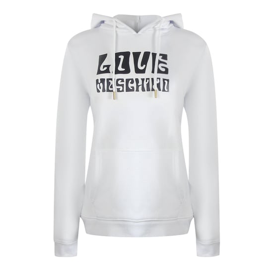 Love Moschino Groovy Logo White Hoodie - Image 1