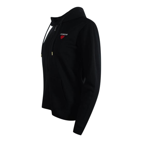 Love Moschino Kapuzenpullover Mit Kleinem, Auffälligem Herzlogo, Schwarz, Mit Reißverschluss - Image 2