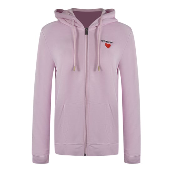 Love Moschino Kapuzenpullover Mit Kleinem Herzlogo Und Reißverschluss, Rosa - Image 1