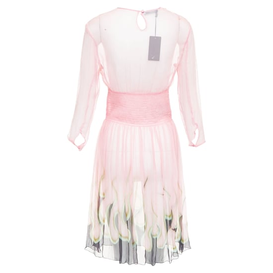 Prada durchsichtiges Seidenchiffon Flammenkniedress - Image 2