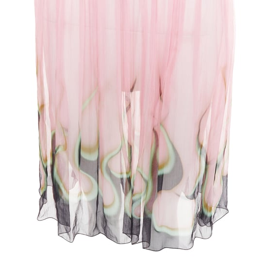 Prada durchsichtiges Seidenchiffon Flammenkniedress - Image 4