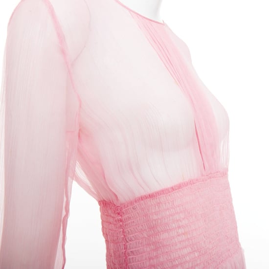 Prada durchsichtiges Seidenchiffon Flammenkniedress - Image 5