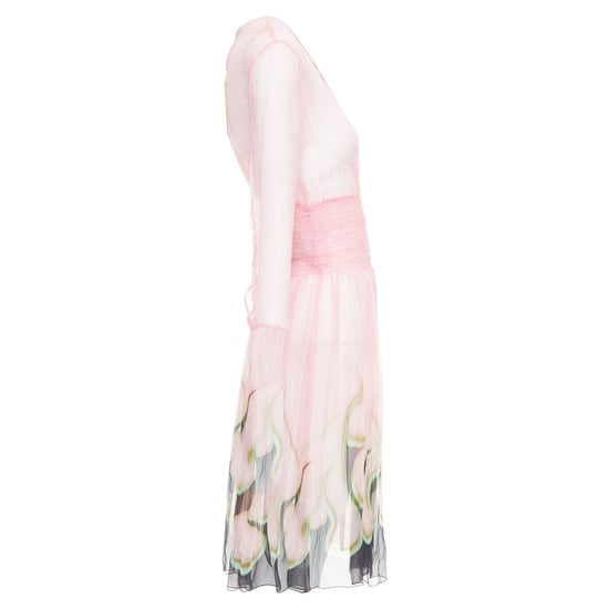Prada durchsichtiges Seidenchiffon Flammenkniedress - Image 6