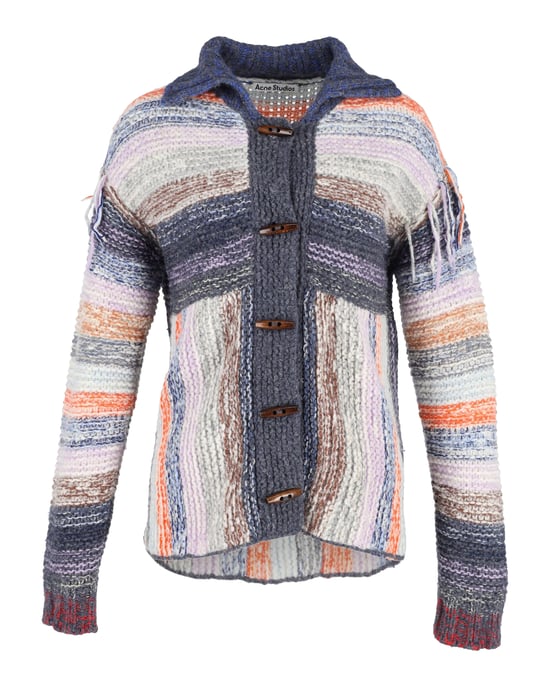 Acne Studios Karya Mouliné gestreifte Strickjacke aus mehrfarbiger Wolle - Image 1