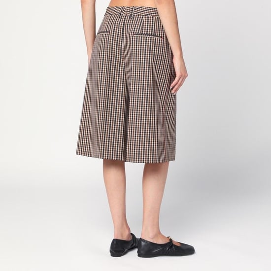 Braune Karomuster-Woll-Bermuda-Shorts - Image 2