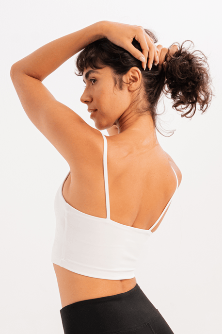 JUSTEVER Sport-BH mit dünnen Trägern, leichter Stützfunktion und herausnehmbaren Polstern, weiß, für Damen - Spica - Image 3