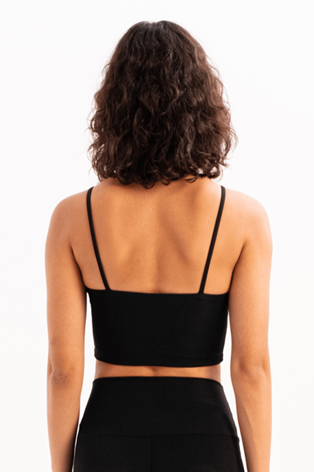 JUSTEVER Sport-BH für Damen mit dünnen Trägern, leichter Stütze, herausnehmbaren Polstern, schwarz - Spica - Image 2