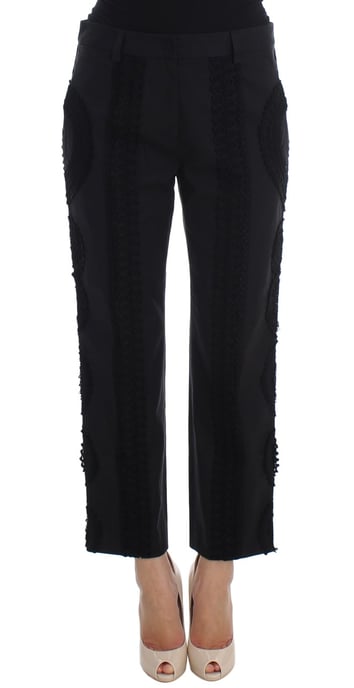 Latzhose mit Spitzendetails, verkürzte Form - Image 1