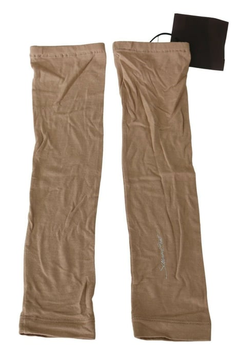 Beige Armstulpen aus dehnbarem Strick - Image 2