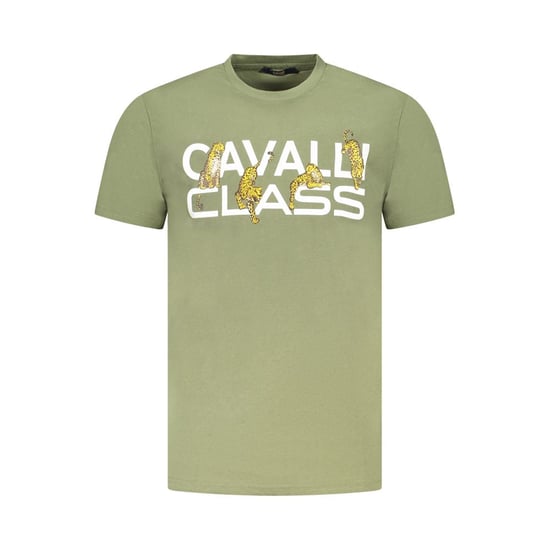 Cavalli Class Verde Baumwoll Herren T-Shirt - Image 1