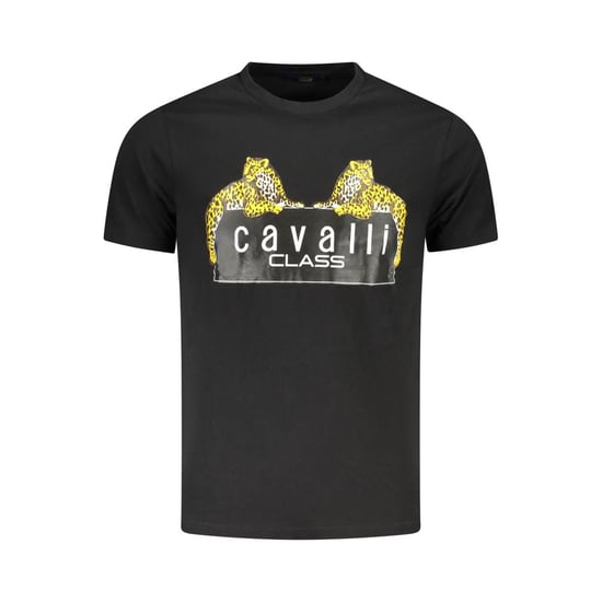 Cavalli Class Schwarzes Baumwoll-Herren-T-Shirt - Image 1