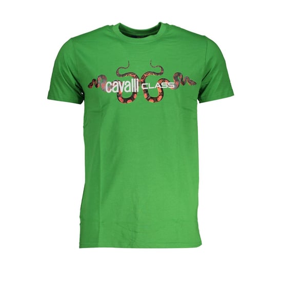 Cavalli Class Verde Baumwoll Herren T-Shirt - Image 1