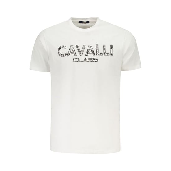 Cavalli Class Bianco Baumwoll Herren T-Shirt - Image 1