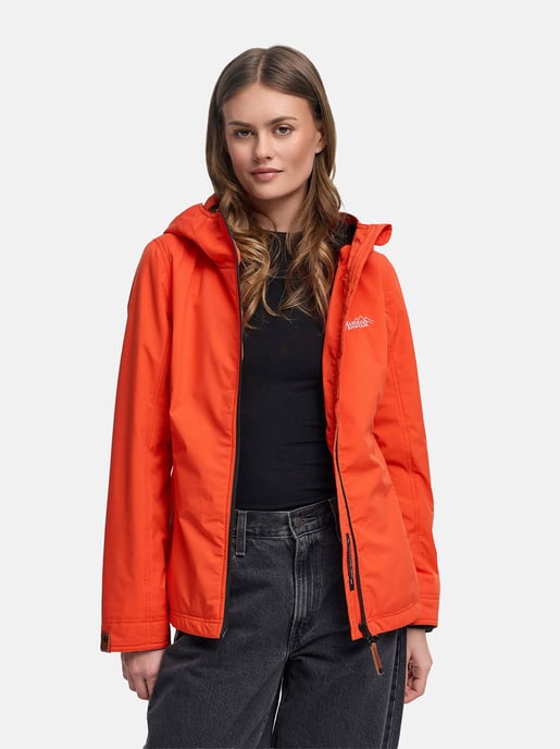 Marikoo Damen Übergangsjacke – Brombeere, leicht mit Kapuze & Kragen - Image 6