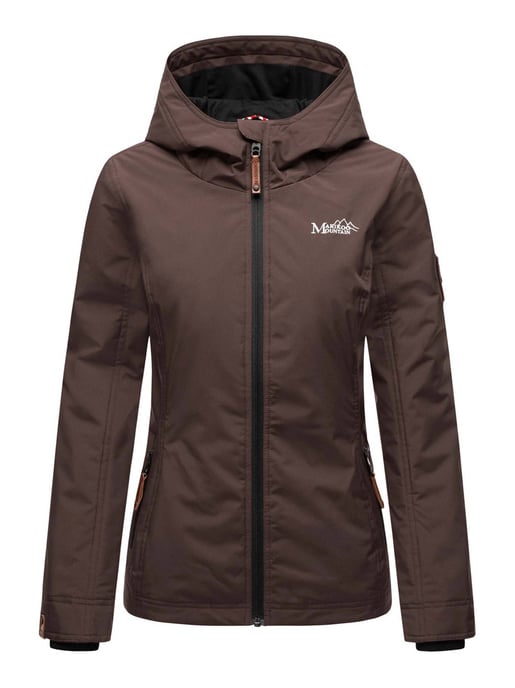 Marikoo Damen Übergangsjacke – Brombeere, leicht mit Kapuze & Kragen - Image 2