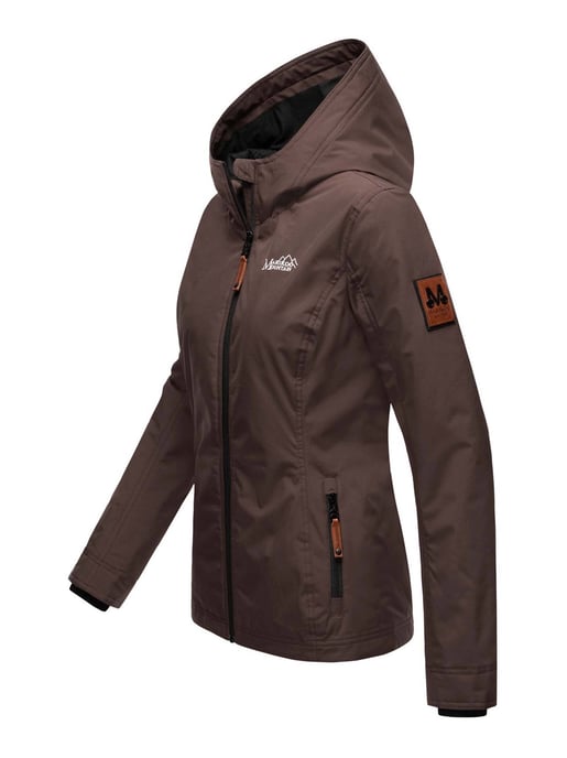 Marikoo Damen Übergangsjacke – Brombeere, leicht mit Kapuze & Kragen - Image 3